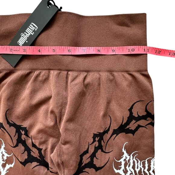Civil Regime Revenge V2 Kelly Leggings Seamless Scrunch Reaper Brown Small Goth - Picture 5 of 10